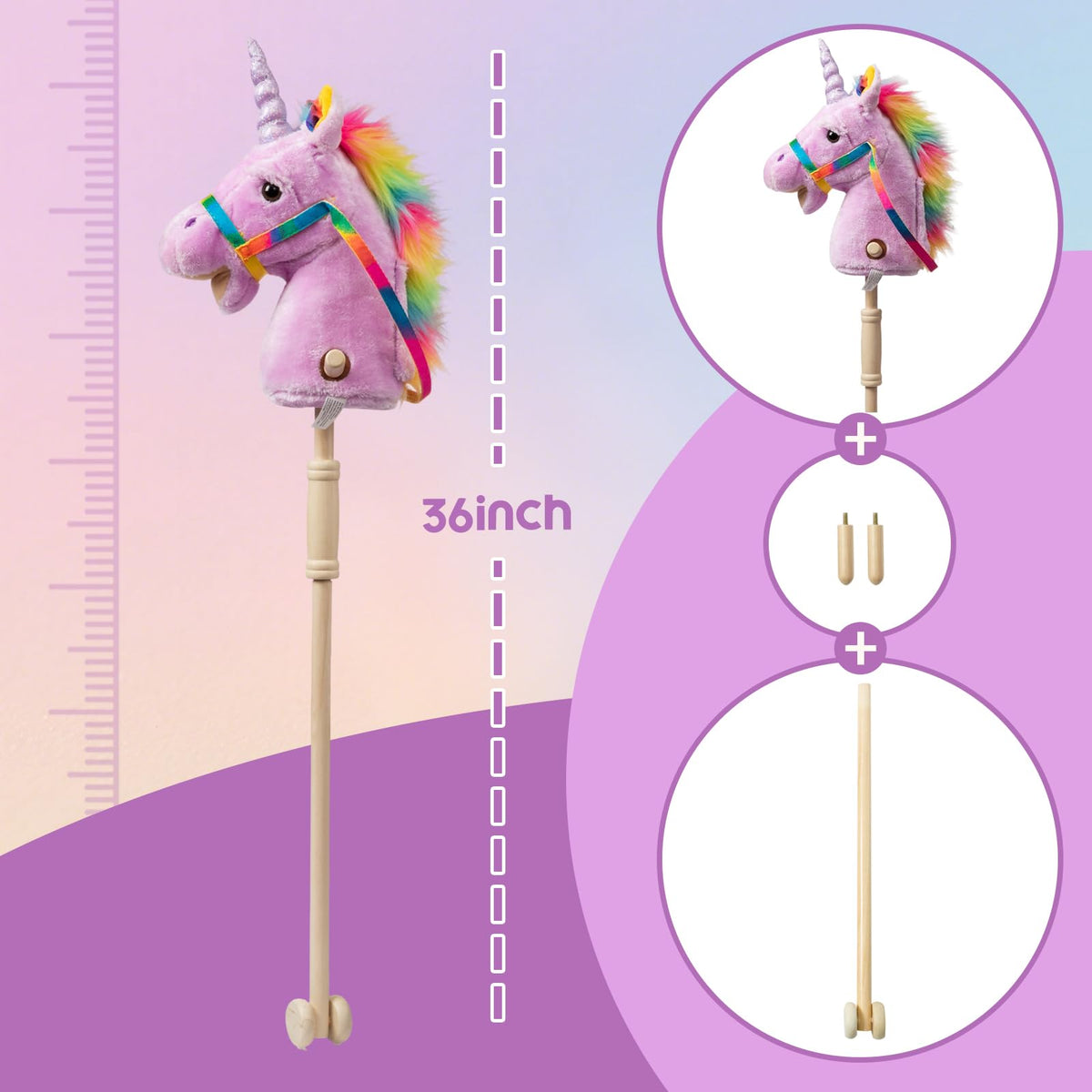 HollyHOME 36-inch unicorn toy suited for indoor and outdoor adventures