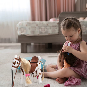 HollyHOME Appaloosa horse plush features soft fur and sturdy construction