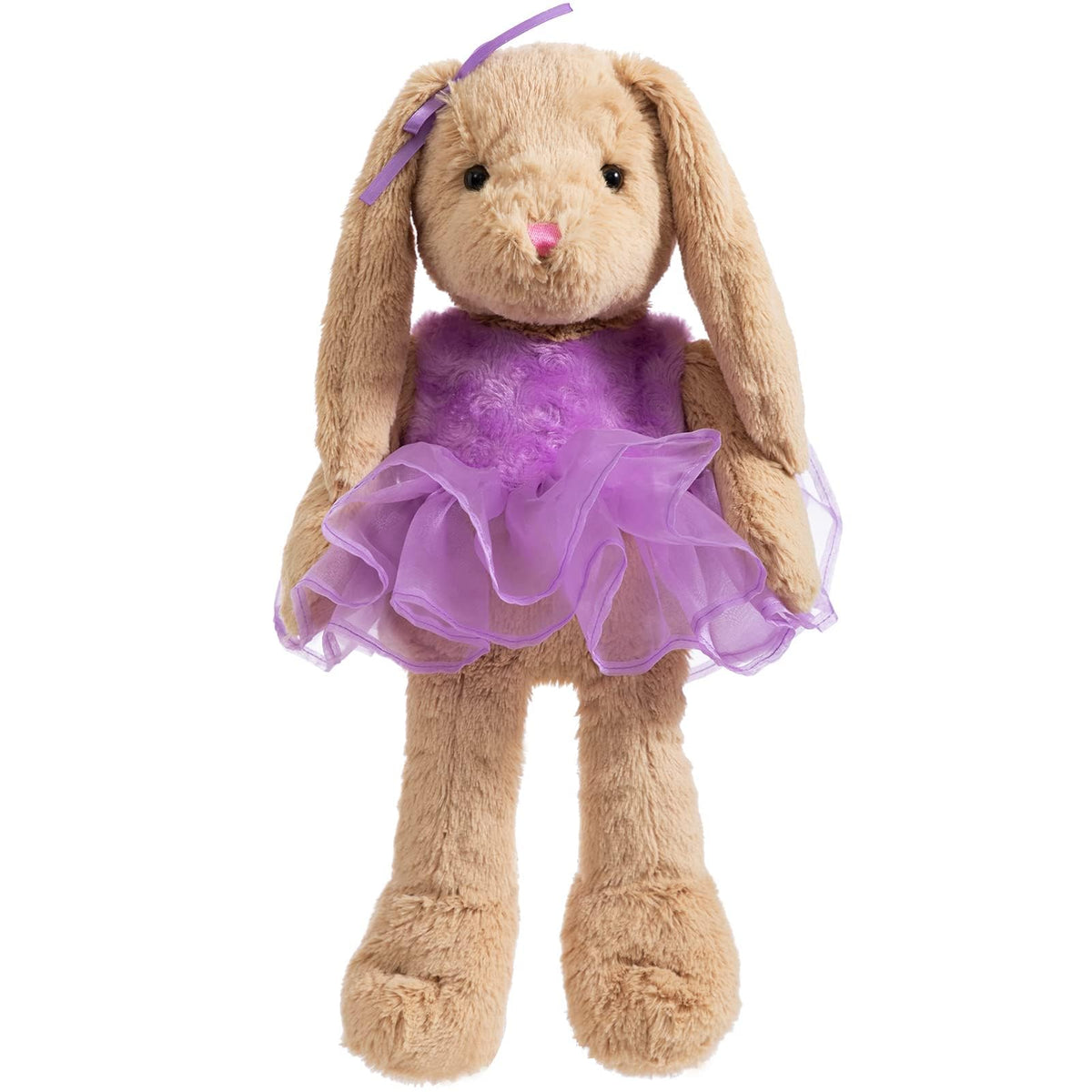 HollyHOME Ballet Bunny full view, twenty-one inch plush companion ideal for cuddling