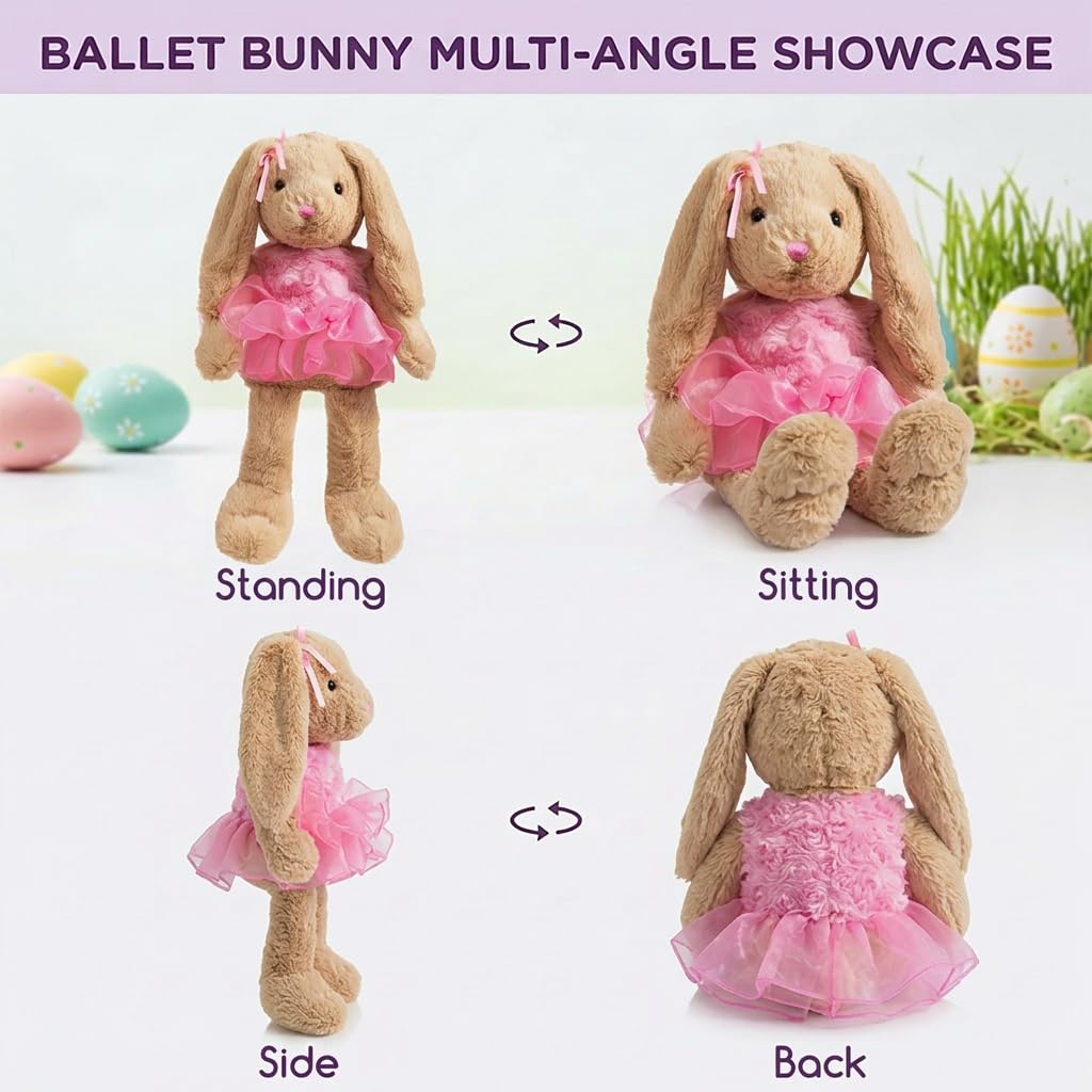 HollyHOME Ballet Bunny decor-friendly companion for bedroom shelves and play corners