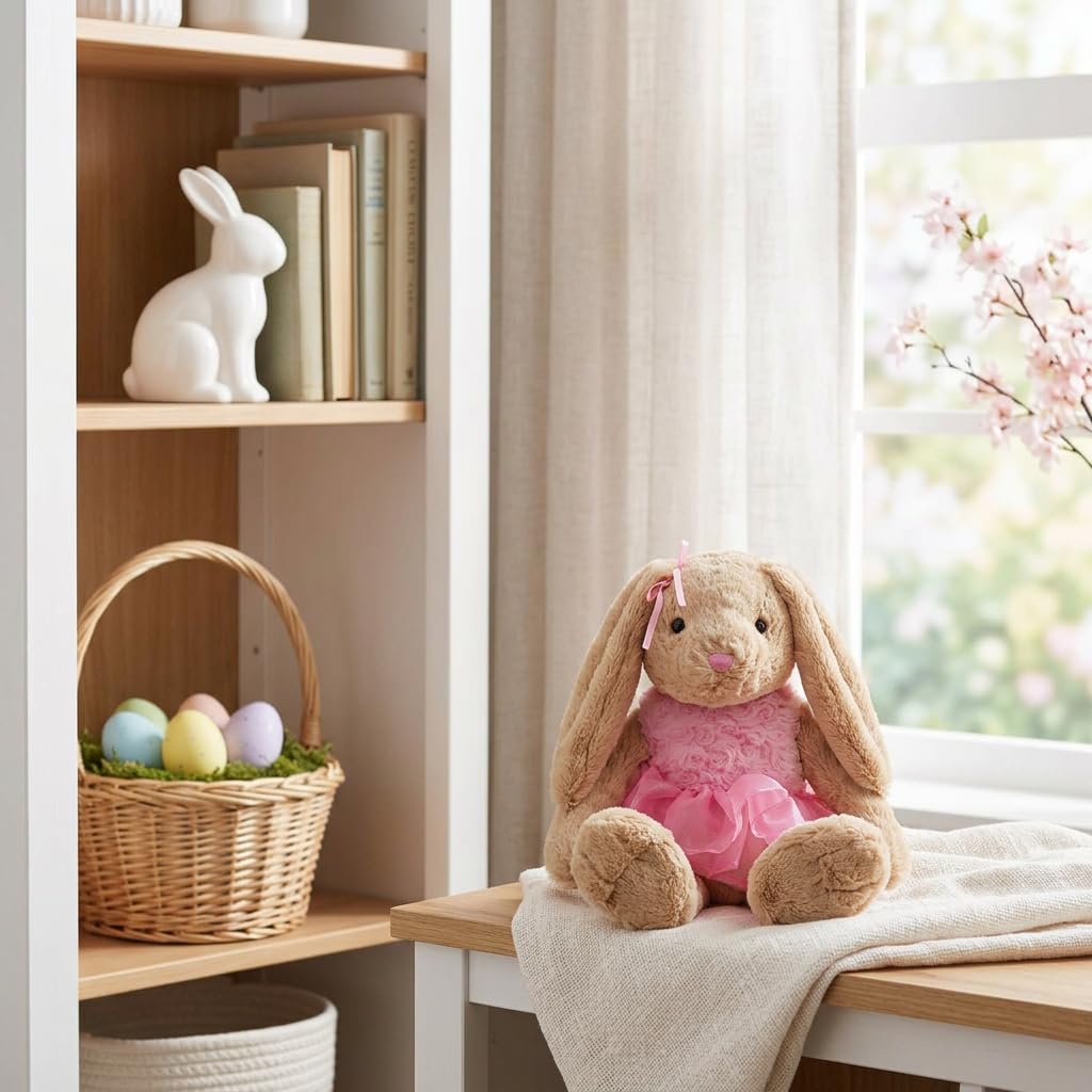 HollyHOME Ballet Bunny dress detail in pink gauze adds whimsical charm