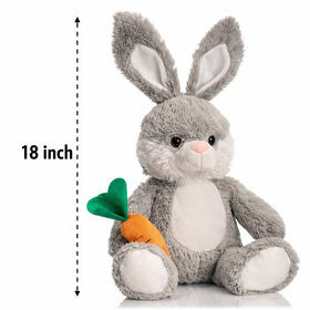 HollyHOME 19-inch sitting bunny plush sized for beds
