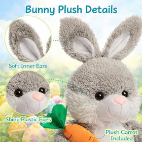 HollyHOME ultra-soft fur bunny plush ideal for cuddling