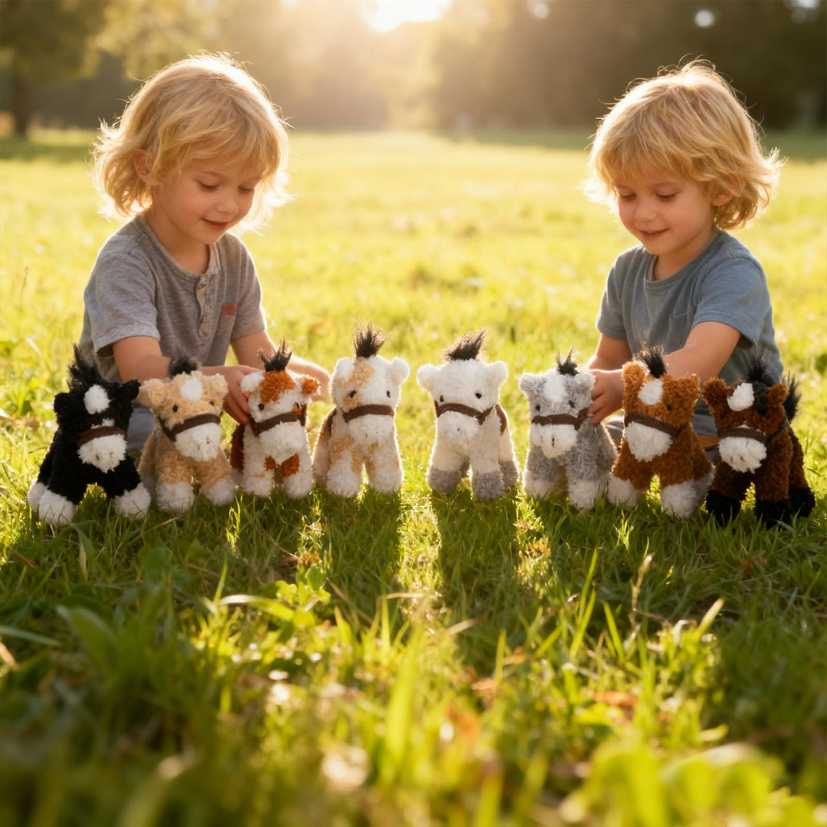 HollyHOME colorful plush horses: eight hues for playful decorations.