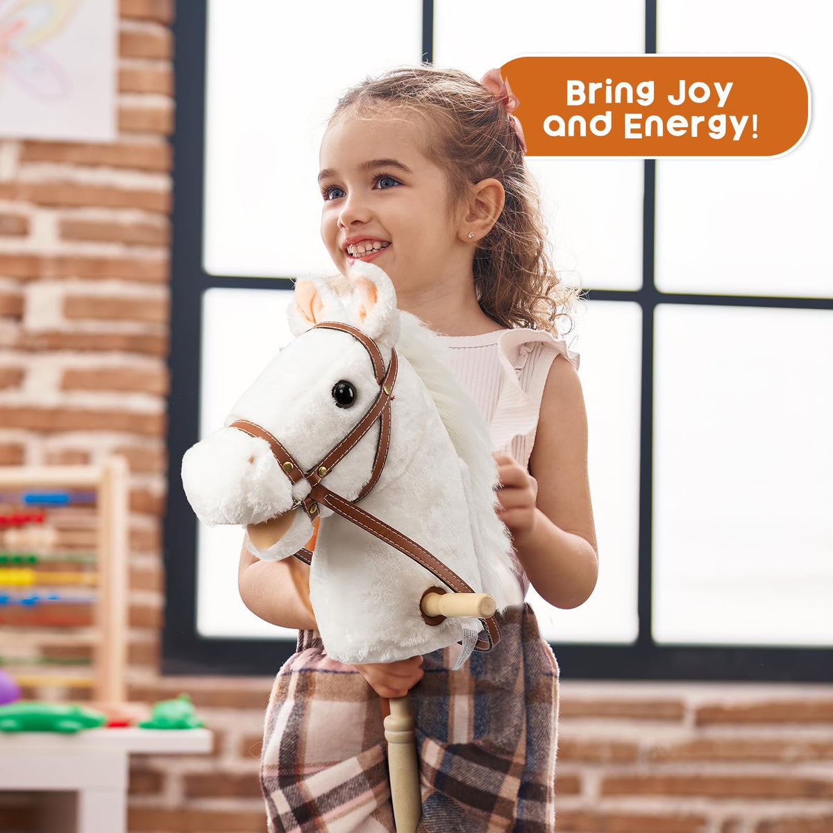 HollyHOME durable leather reins ensure comfortable control during play.