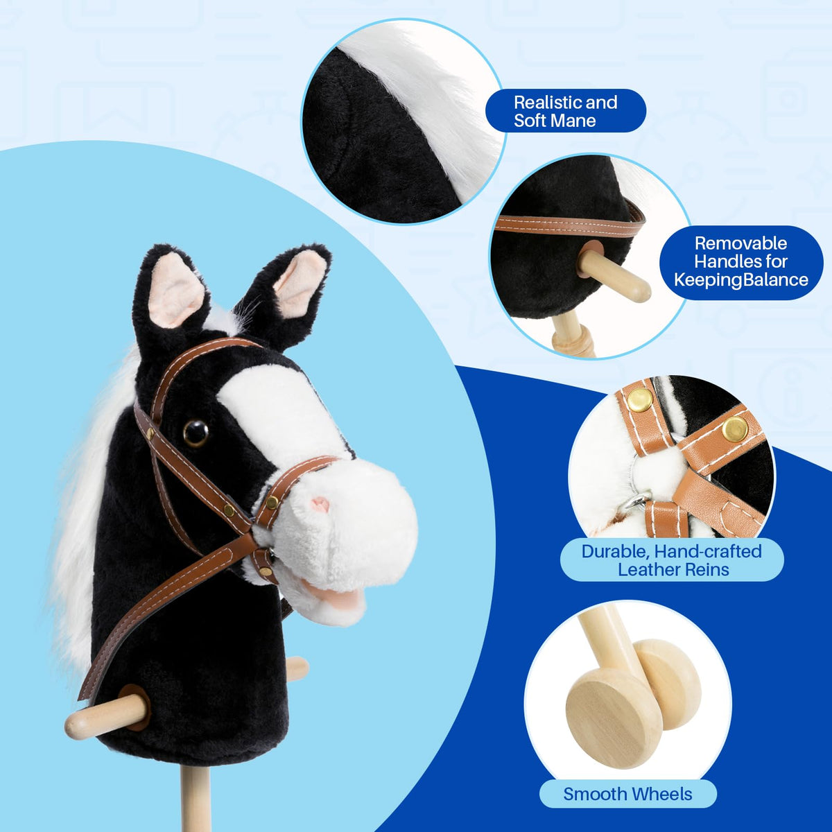 HollyHOME ears pressed sounds activate neighing and galloping effects.
