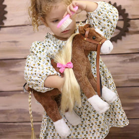 HollyHOME plush horse in stand-up pose for display and play.