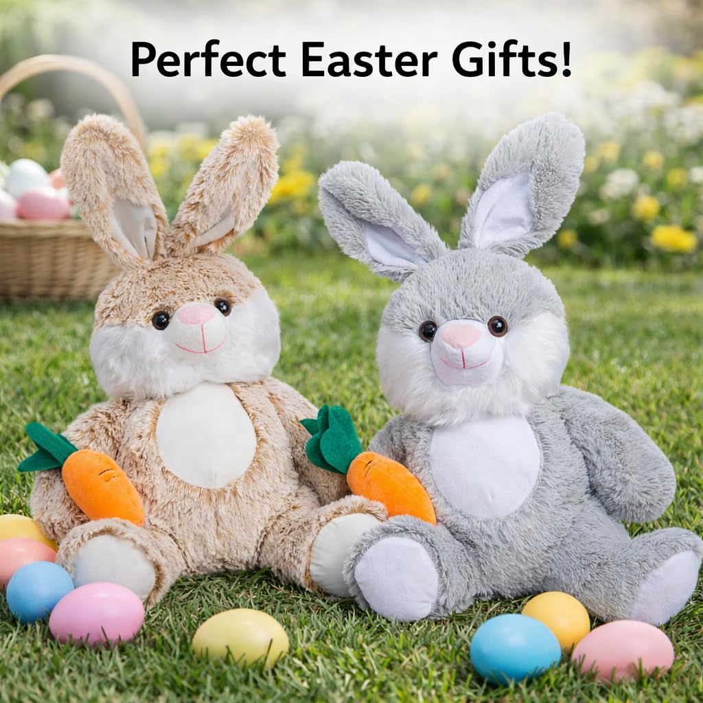 HollyHOME 24-inch seated bunny fits desks and sofas as decor