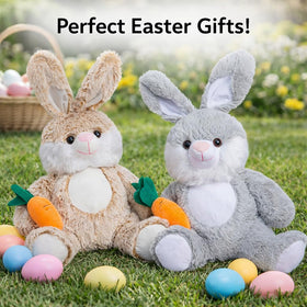 HollyHOME 24-inch seated bunny fits desks and sofas as decor
