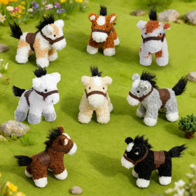 HollyHOME mini-horse plush collection: soft, portable companions.