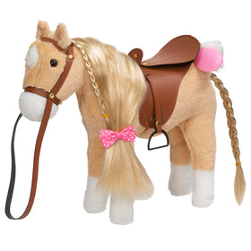 HollyHOME Palomino horse plush face detail for imaginative play