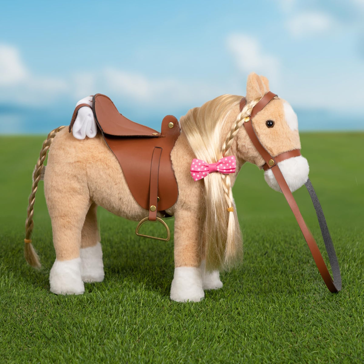 HollyHOME Palomino horse plush styling kit with comb and hairpin