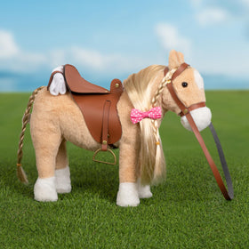 HollyHOME Palomino horse plush styling kit with comb and hairpin