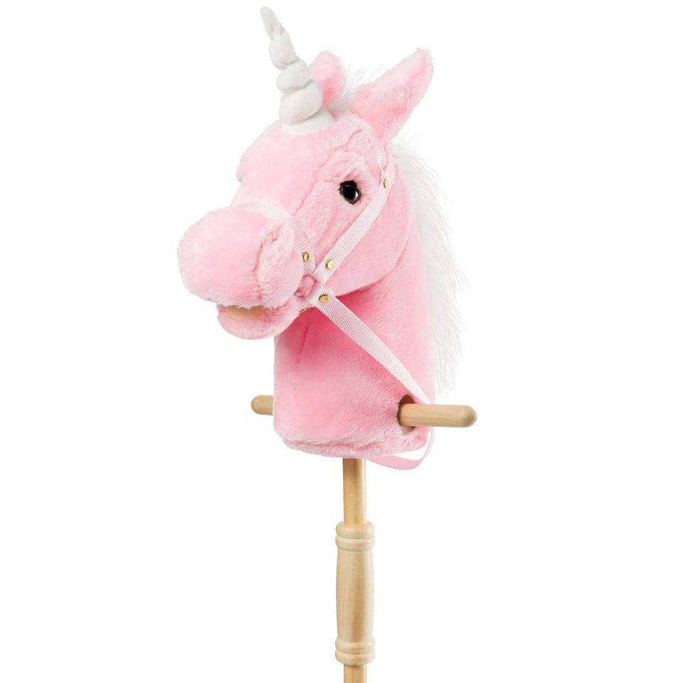 HollyHOME plush unicorn stick horse head for imaginative play