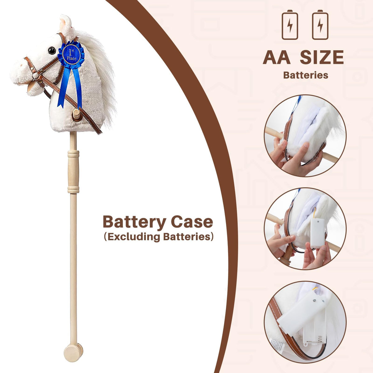 HollyHOME 36-inch tall plush pony for kids' adventures