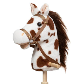 HollyHOME Appaloosa stick horse head close-up with plush detail for imaginative play