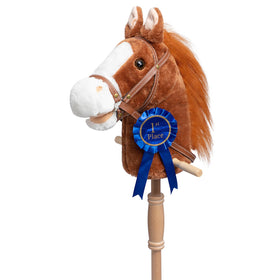 HollyHOME stick horse brown head with plush detail for cozy playtime and imaginative adventures.