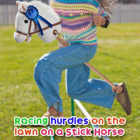 HollyHOME stick horse brown saddle and reins for authentic look