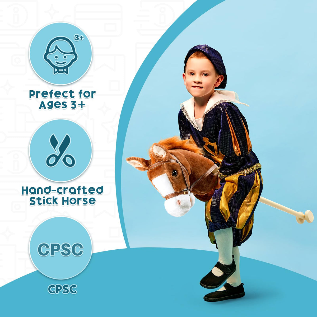 HollyHOME leather reins provide a realistic grip for pretend play