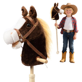 HollyHOME stick horse plush head invites cozy imaginative play.