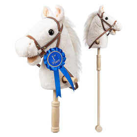 HollyHOME stick horse plush white body for imaginative play