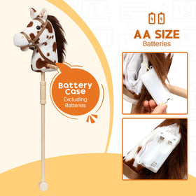 HollyHOME Appaloosa stick horse soft fluffy head for cozy pretend riding