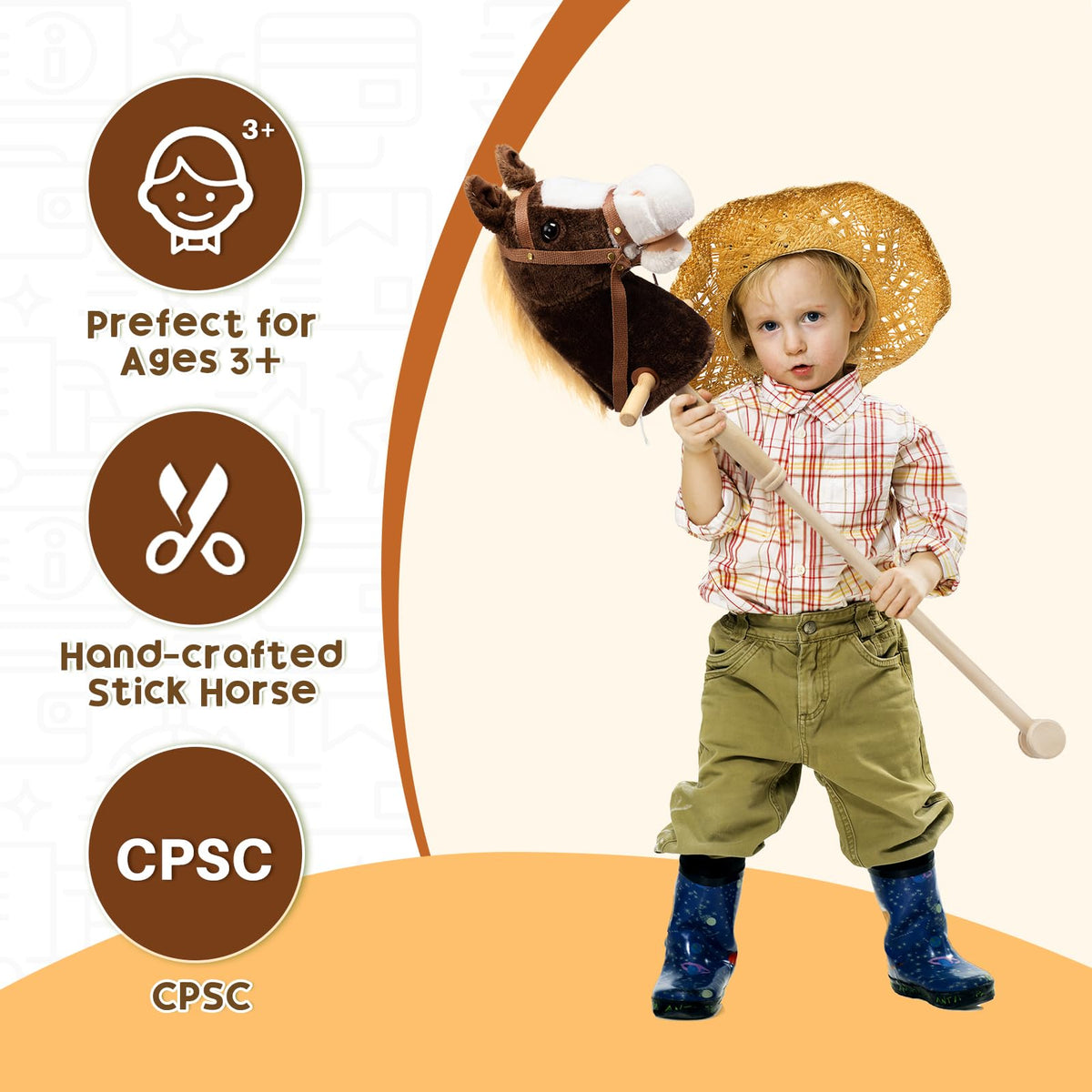 HollyHOME stick horse wheels help toddlers move confidently.