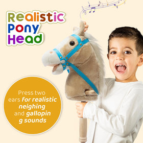 HollyHOME stick horse wooden stick provides sturdy balance support during play.