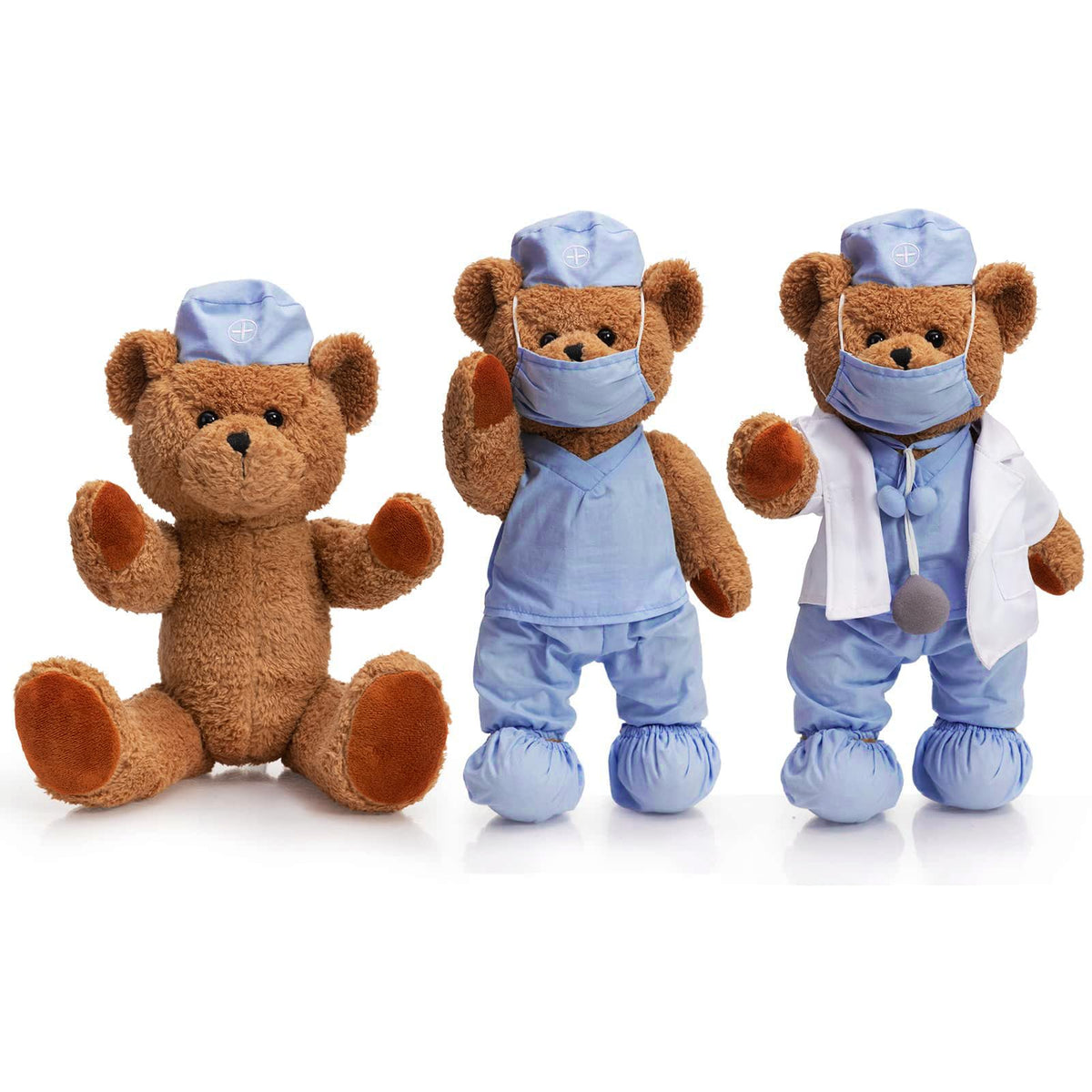 HollyHOME Teddy Bear in white coat with plush, premium feel.