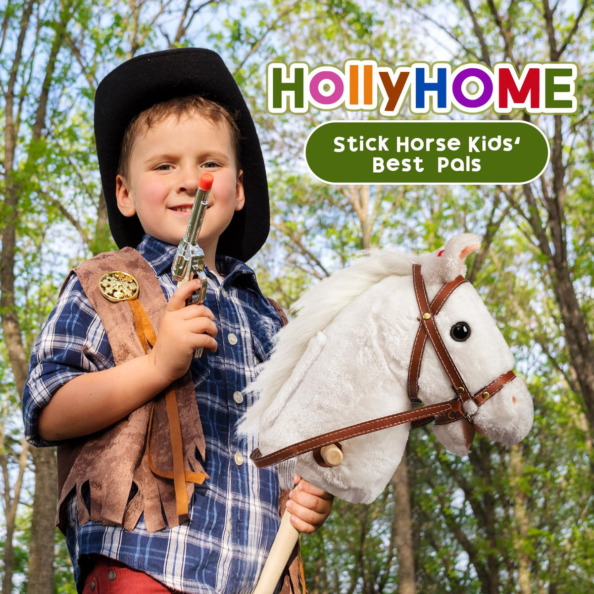 HollyHOME wooden stick provides sturdy support for growing kids.
