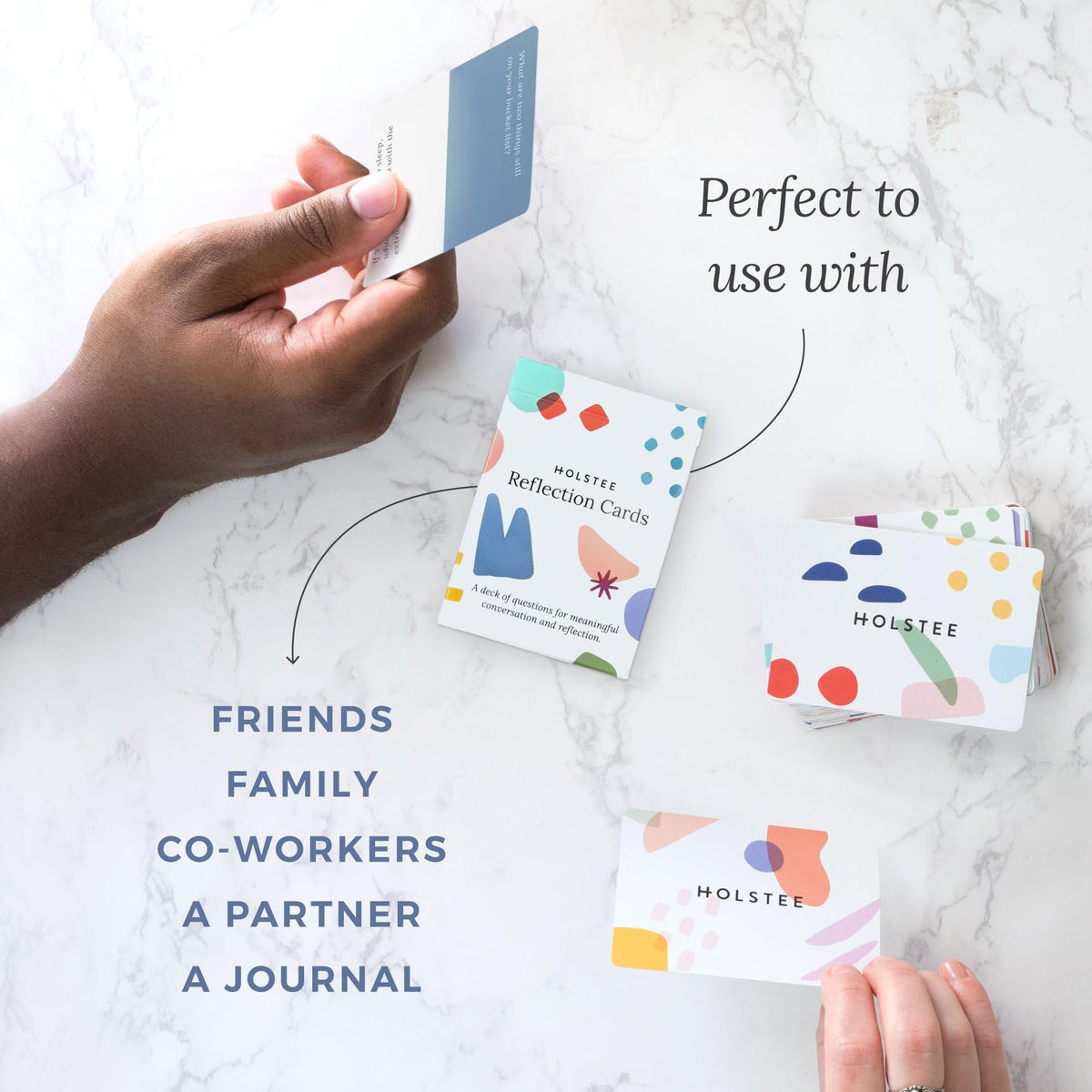 Holstee Reflection Cards pocket-size design fits bags or pockets.
