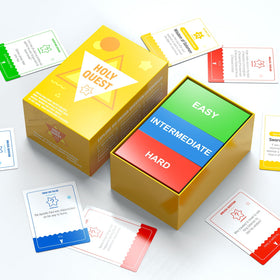 HOLY QUEST family-game-night setup illustrates inclusive Bible fun