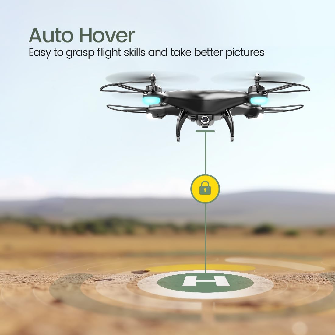 Holy Stone HS110D live video feed on phone for precise framing
