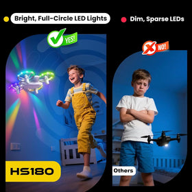 Holy Stone HS180 performs 360° flips and circle fly for thrilling practice.