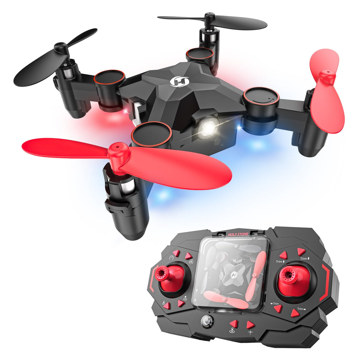 Holy Stone HS190 foldable mini drone shown pocket-size for easy travel.