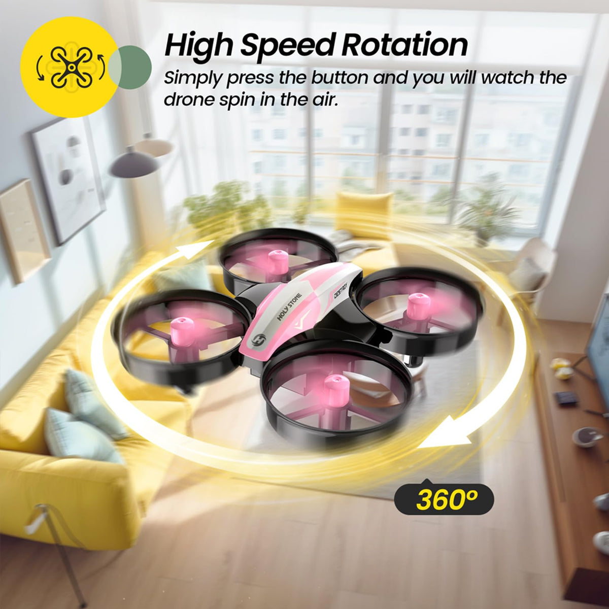 Holy Stone HS210 Auto Hover provides stable indoor flights