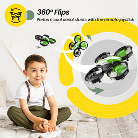 Holy Stone HS210 green circle fly mode enables smooth orbital play.