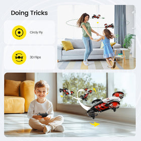 Holy Stone HS210T includes two rechargeable batteries for extended playtime.