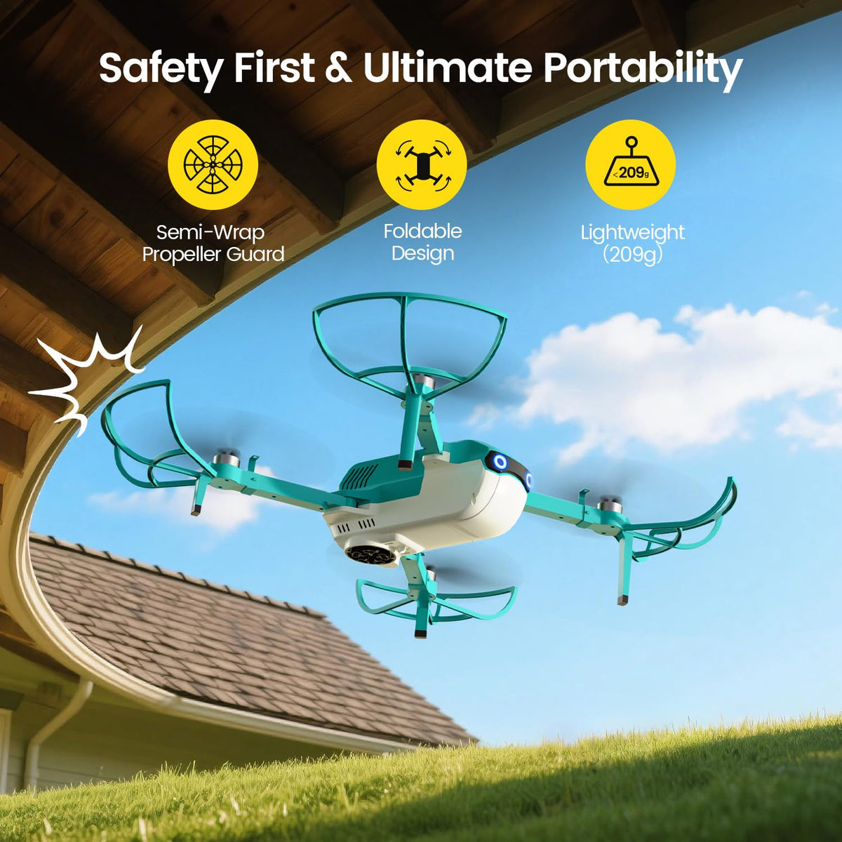 Holy Stone HS320 two batteries included for longer flight time.