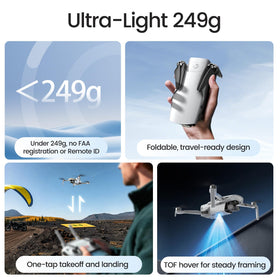 Holy Stone HS900PRO offers up to 10 km live view for expansive landscape framing.