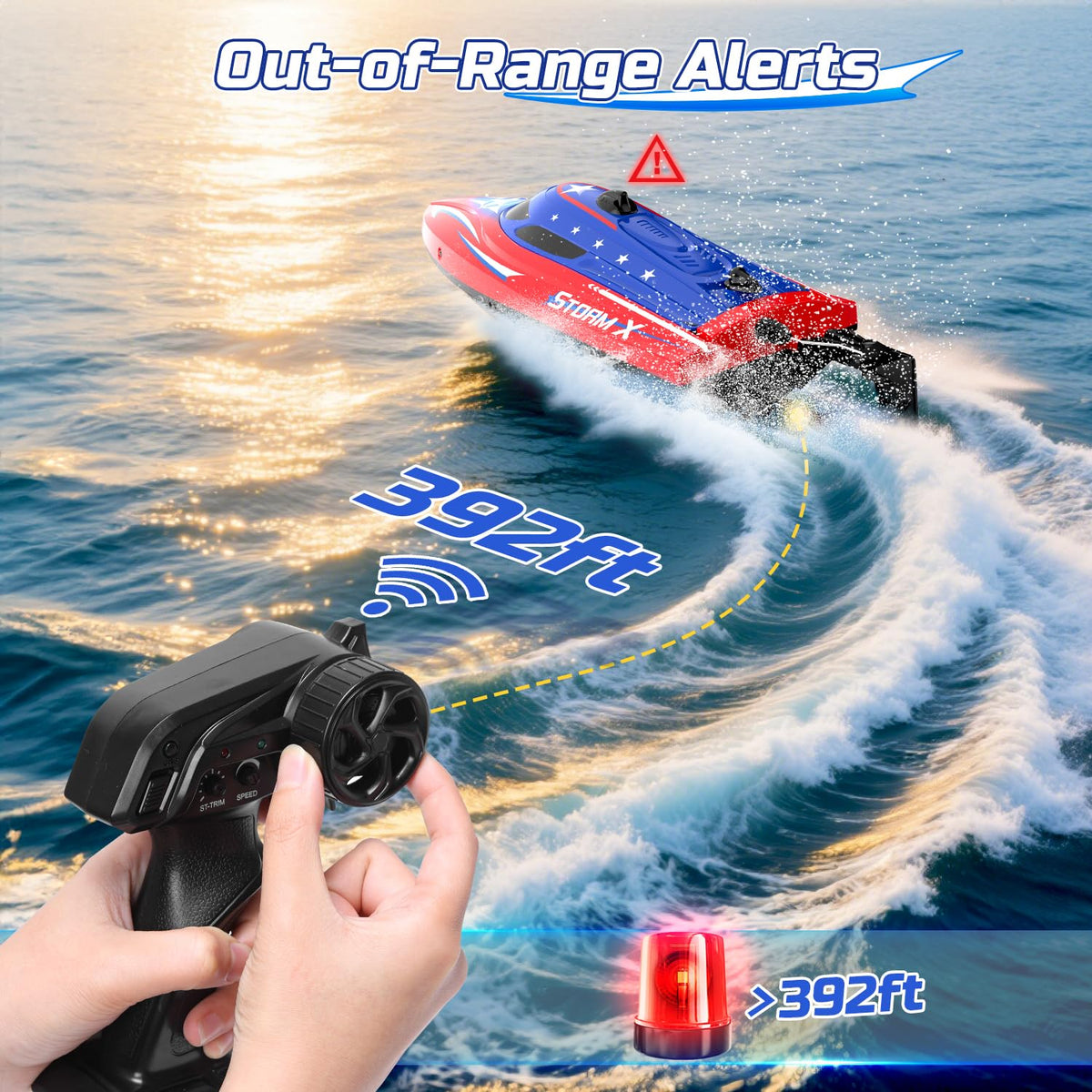 HOLYFUN 2.4GHz long-range remote control ensures stable connection for racing