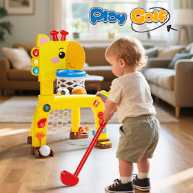 HOLYFUN interactive lights and music enhance attention during playtime.