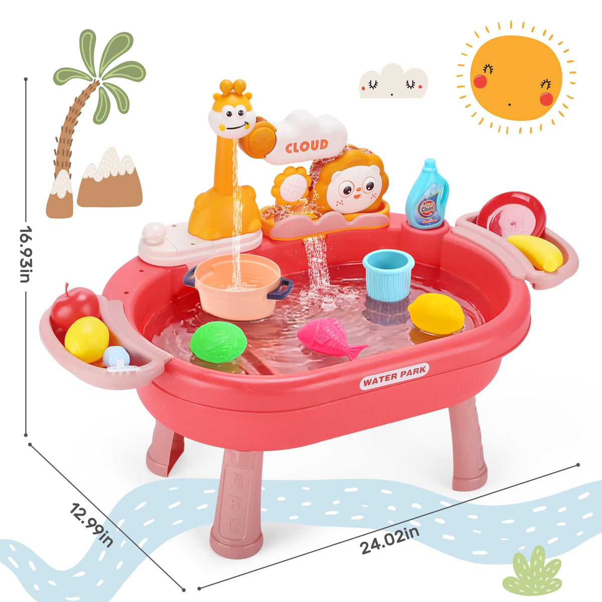HOLYFUN backyard water play area supports outdoor summer splash fun.