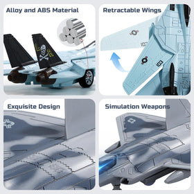 HOLYFUN Diecast pull-back action jets for quick, battery-free racing.