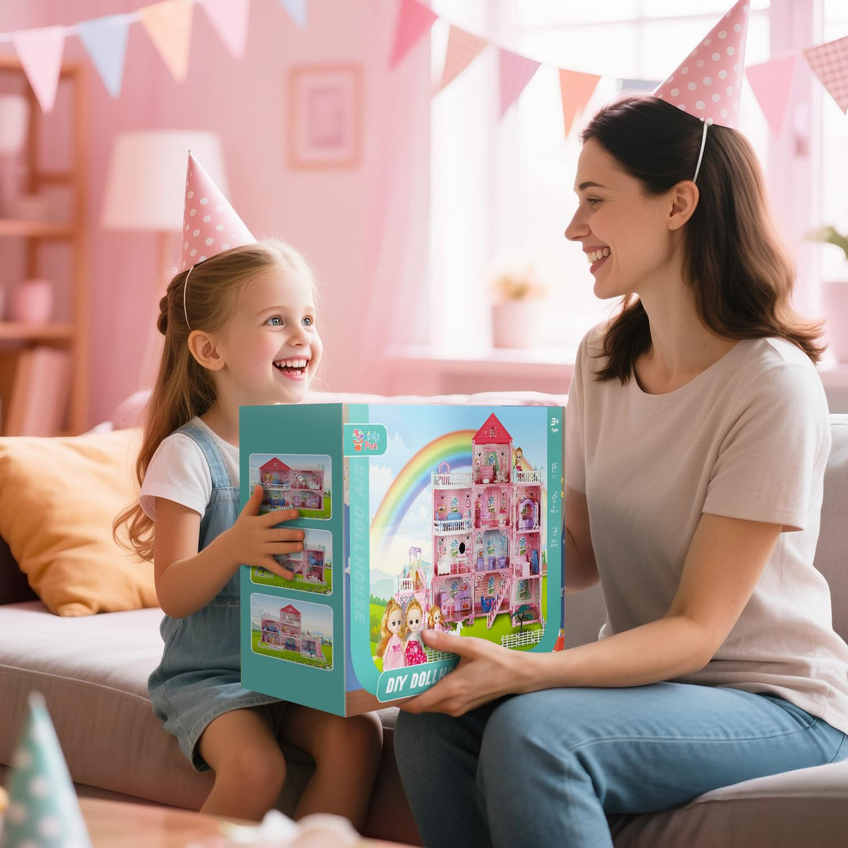HOLYFUN gift ready dollhouse sparks imagination for birthdays or holidays