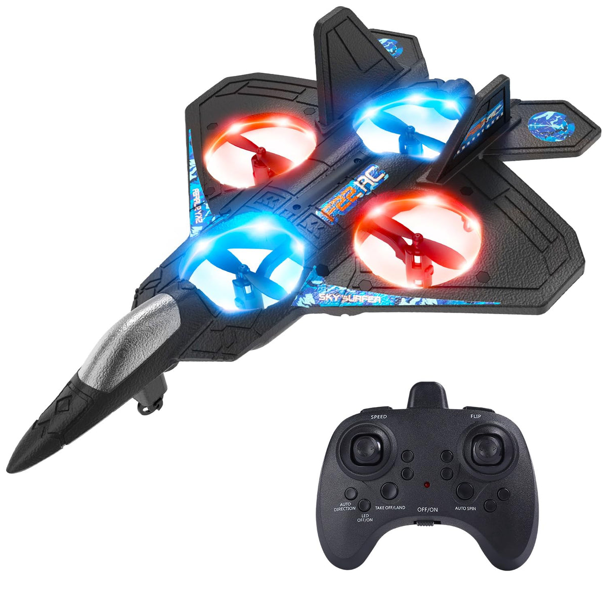 HOLYFUN foam RC airplane front view showing safe design for beginners