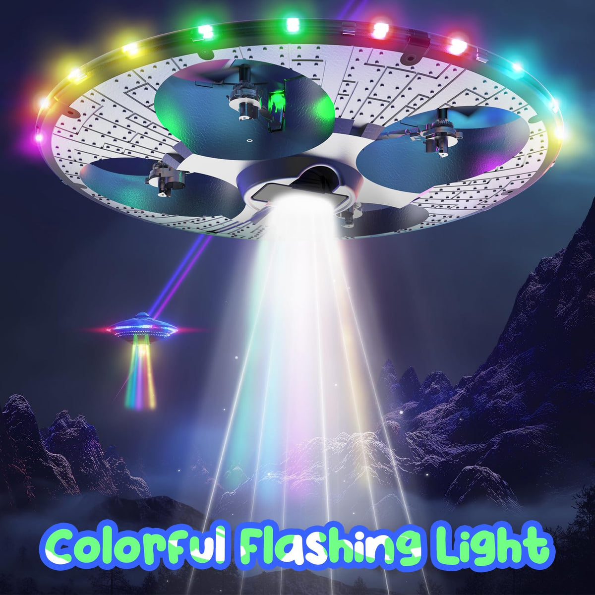 HOLYFUN Foam UFO drone remote control offers strong range up to 164 ft
