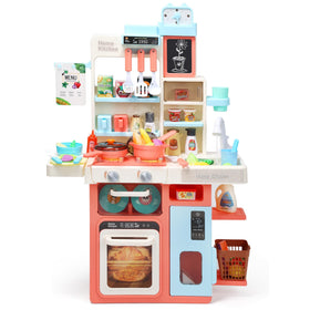 HOLYFUN Kids Kitchen Playset stove with light and sound for immersive pretend cooking.
