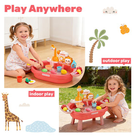 HOLYFUN large basin water tank provides extra space for rinsing play food.
