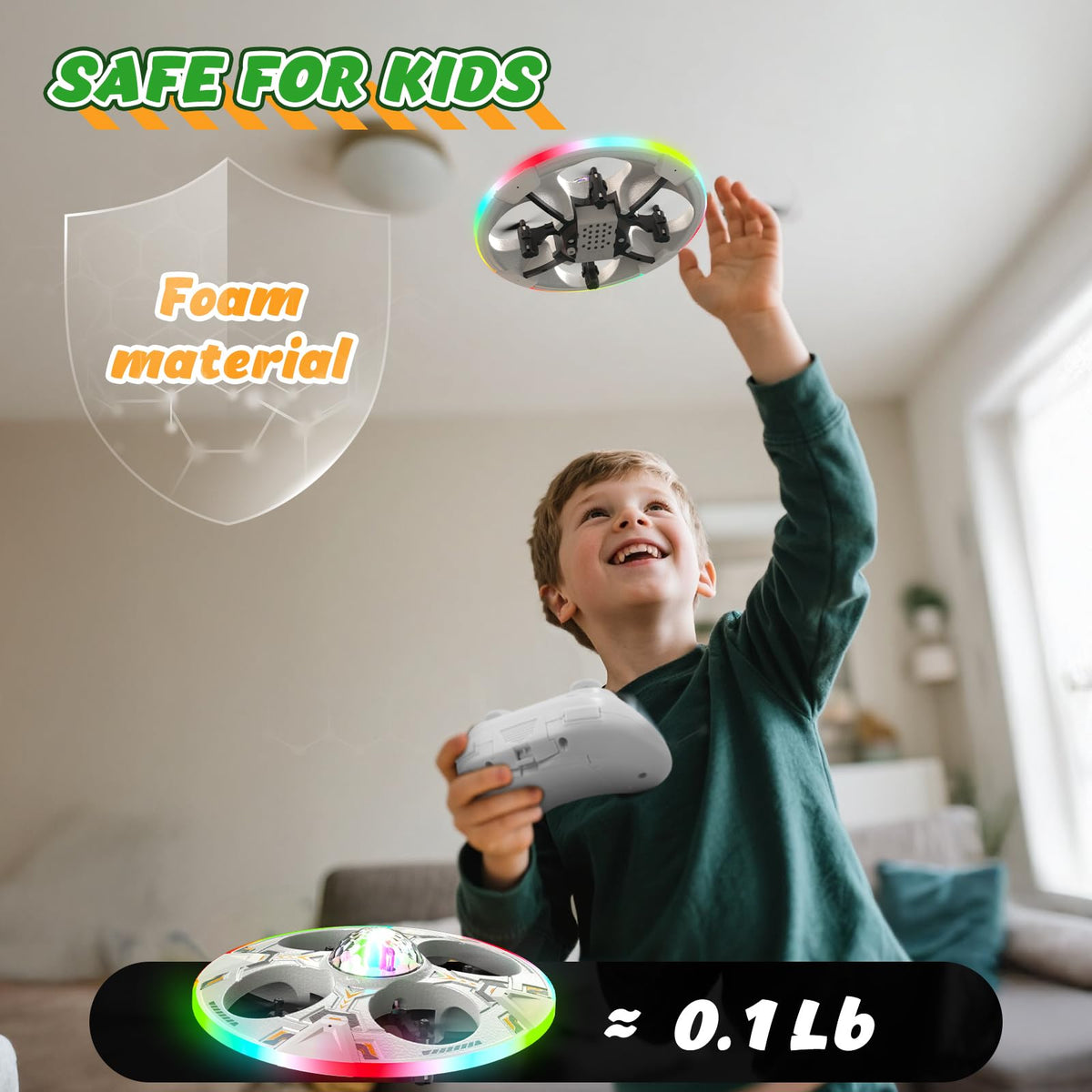 HOLYFUN Mini UFO Drone 2.4GHz remote delivers responsive control.